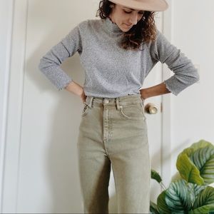 Free People sage cut off high waisted pants